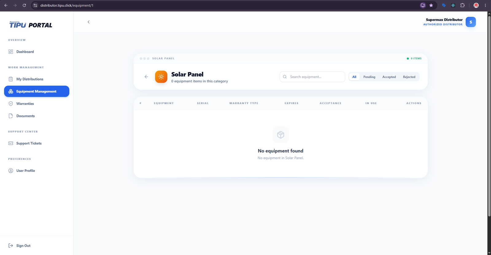 TIPU distributor portal